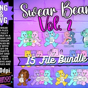 Swear Bears Vol. 2 - 300 dpi PNG & SVG Fully Customizable Fan Art