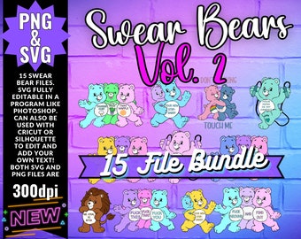 Swear Bears Vol. 2 - 300 dpi PNG & SVG Fully Customizable Fan Art