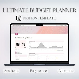Ultimate Notion Budget Template Planner | All in One Finance Dashboard |  Aesthetic Notion Digital Planner | Ultimate Budget Planner