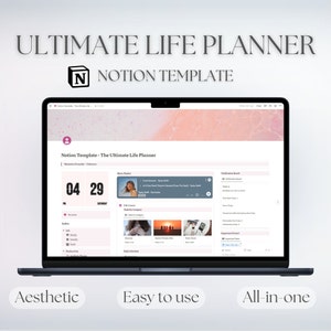 Ultimate Notion Life Template Planner |  All in One Notion Dashboard | Aesthetic Notion Digital Planner | Ultimate Notion Calendar