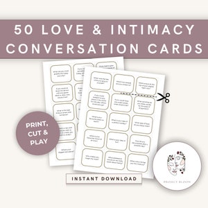 50 Love & Intimacy Conversation Starter Cards | Galentines Day Party Game | Valentine&#39;s Day | Spicy Question Cards