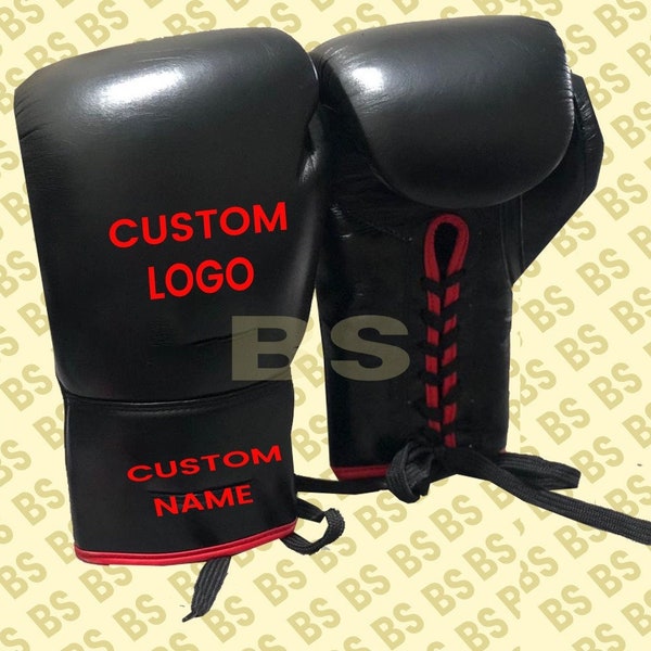 Custom Made Leather Boxing Gloves Professional MMA Sparring Punch Bag Training Fight