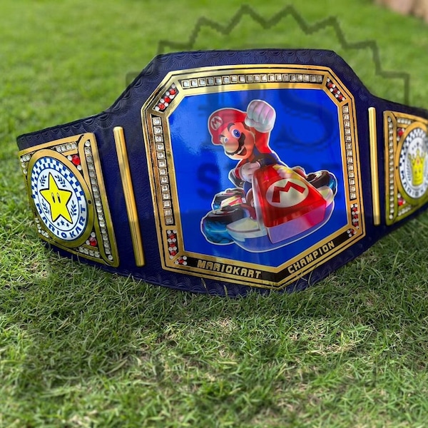 Mariokart 8 Deluxe Champions Title Belt Legend Model Championship Belt Custom Super Mario Game Champions Trophy Award