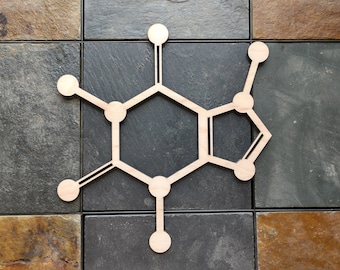 Caffeine Molecule Wall Decor / Wall Hanging, Minimalist, Coffee shop wall decor, cafe