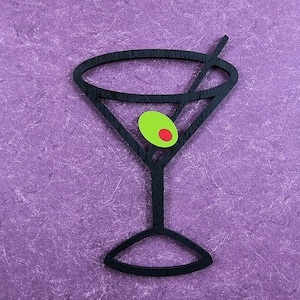 Martini glass, painted, Bar Decor, Wall Decor, Martini