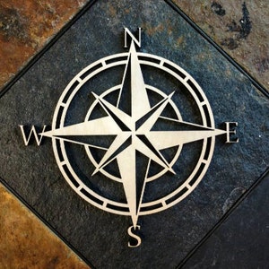 Kompassrose, Wanddekor, Wandkunst, Bootkunst, Nautische Kunst, Kompass
