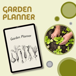 Pianificatore da giardino 27 pagine, Stampabile e modificabile, Tronchi da giardino, programmi, diari e altro ancora, Modello PDF e Canva