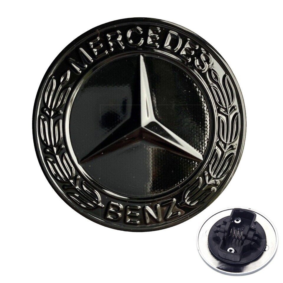 Mercedes Benz Blue & Silver Flat Front Hood Emblem AMG Badge Logo LAUREL OEM