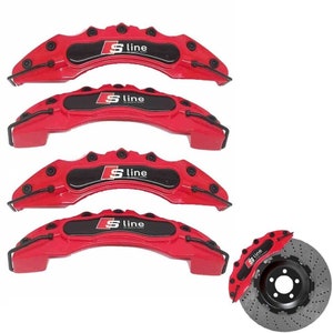 4x red fit for Audi S line A3 A4 A6 A8 Q5 disc brake caliper cover durable