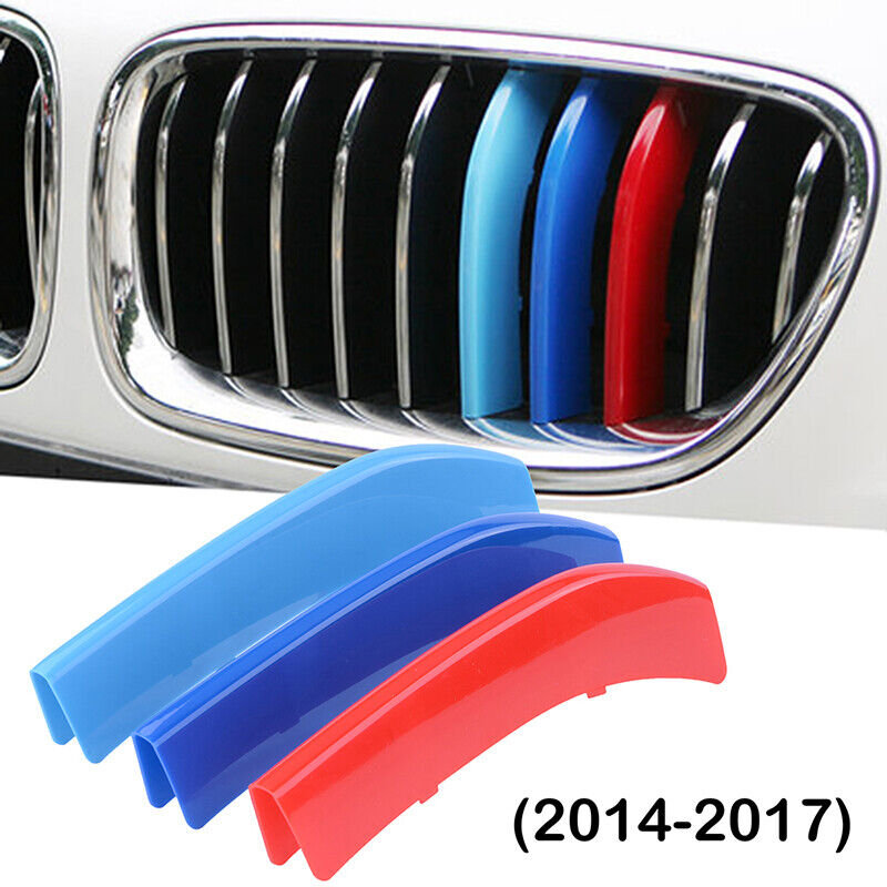 3x Grille COVER STRIPES for BMW 3 Series (E46) 01-05 RESTYLING in Colors M  Sport