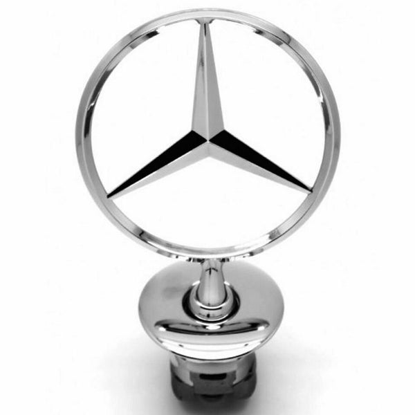 Insigne emblème étoile surélevée pour capotage Mercedes, 44 mm, chromé, classe C E S CLK