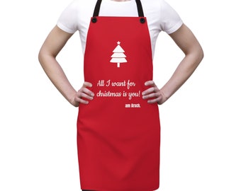 HO! HO! HO! Kitchen apron Christmas red