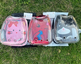 Mochila transportadora para gatos transpirable con juguetes para gatos gratuitos / Transportista para mascotas / Mochila para gatos / Mochila para gatos transpirable / Mochila para mascotas en cápsula