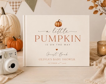 Little Pumpkin Baby Shower Guestbook, Custom Polaroid Guest Book, Fall Pumpkin Baby Shower, Photo Guest Book, Autumn Baby Shower Memory Book