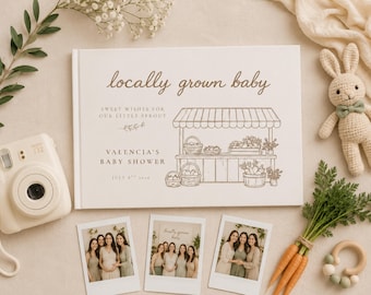 Locally Grown Baby Shower Guestbook, Custom Instax Guest Book, Farmers Market Baby Shower, Girl Baby Shower, Photo Guest Book, Polaroid Book