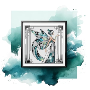Art Deco Winter Fairy Cross Stitch Pattern