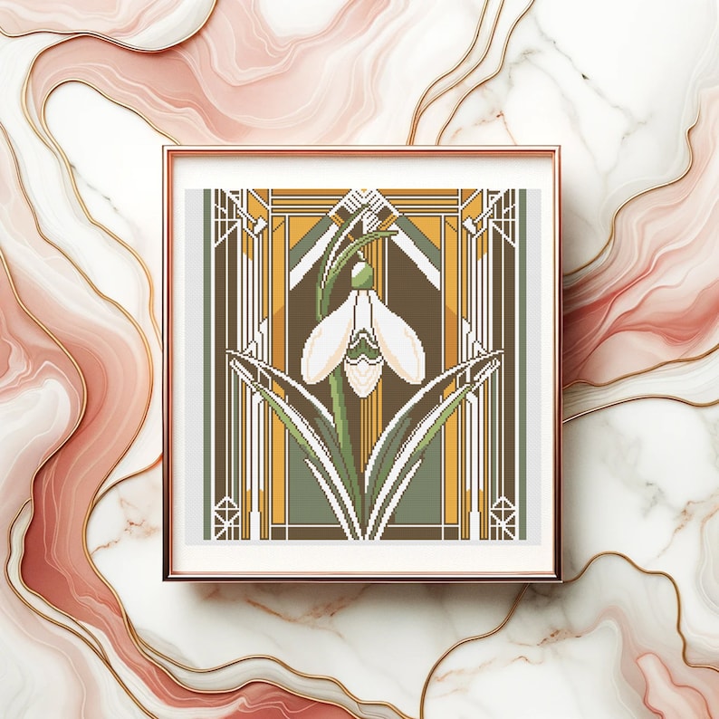 Art Deco Snowdrop Flower from Evenfall Way Creations