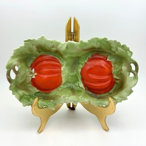 Antique Royal Bayreuth Porcelain Tomato Cracker Tray/Relish Dish, 1902-1919, Made in Bavaria, 8&quot; x 4&quot;