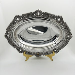 Vintage Gorham Original Silver Oval Bowl, 12.5&quot; x 9&quot;, 1920s, with original label