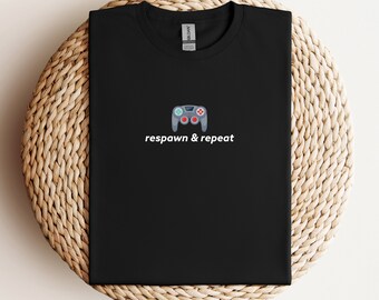 Respawn & Repeat Minimal T-Shirt, Gaming T-Shirt, Perfect Gift, Premium Unisex T-shirt