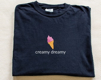 Creamy Dreamy Minimal T-Shirt, Ice Cream T-Shirt, Perfect Gift T-Shirt, Premium Unisex T-Shirt