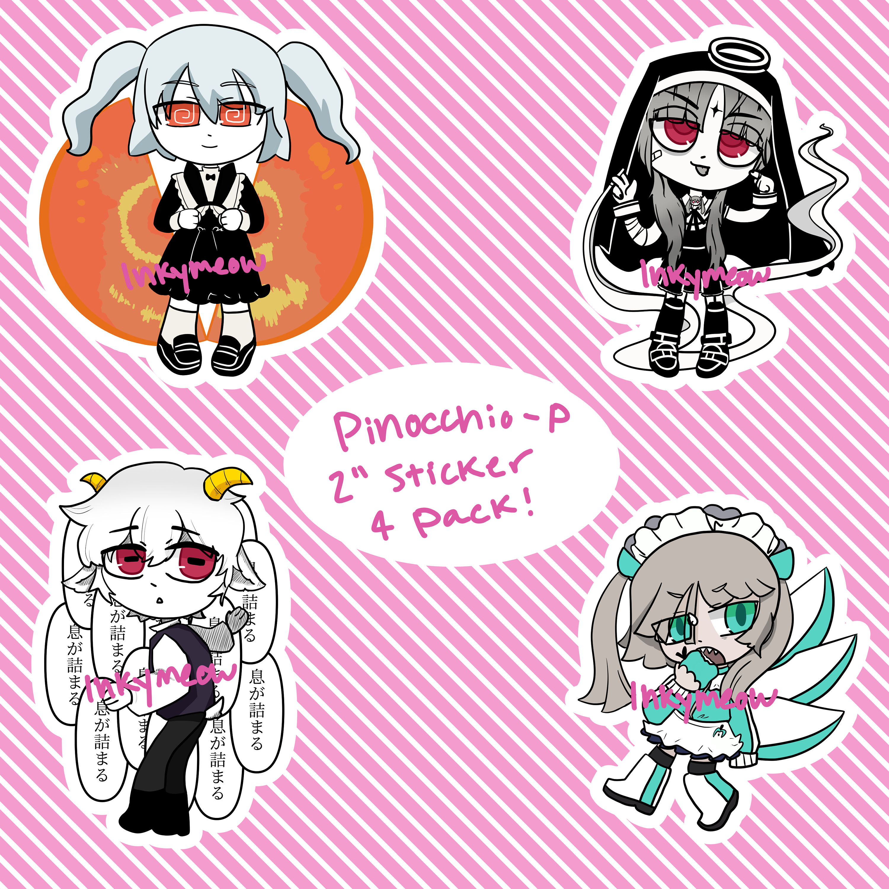 stickers of pinocchioP characters
