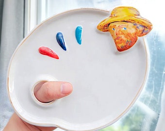 Ceramic Paint Palette, Ceramic Palette For Painting, Gift For Painter, Ceramic Art Palette, Mixing Palette, Painted Tray