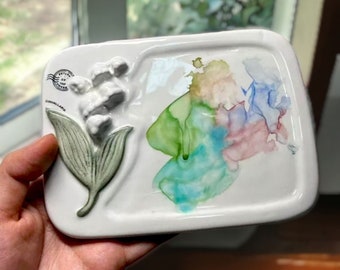 Ceramic Watercolor Paint Palette, Artist Paint Palette, Color Mixing Palette, Gouache Palette, Gift For Artist, Paint Tray