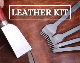 Leather Working, Leather Punch, Leather Work Tools, Leather Tooling Kit, Leather Starter Kit, Adult Craft Set