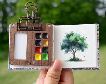 Travel Watercolor Kit, Watercolor Palette, Artist Paint Palette, Gift For Painter, Mini Palette, Aquarelle Paint Set