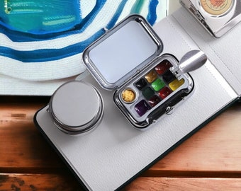 Travel Watercolor Kit, Mini Watercolor Palette, Watercolor Paint Set, Artist Paint Palette, Aquarelle Set, Go Draw Box