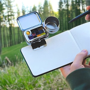 旅行用水彩絵の具セット、水彩パレット、アーティスト用絵の具パレット、ポータブル絵の具箱、画家へのギフト、絵の具キット