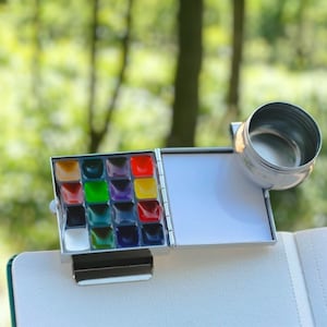 Aquarell-Farbset, Künstler-Farbpalette, Aquarell-Palette, Mini-Farbpalette, Reise-Aquarell-Set, Go Draw Box
