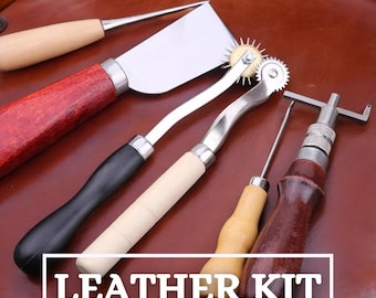 Leather Working, Leather Punch, Leather Work Tools, Leather Tooling Kit, Leather Starter Kit, Adult Craft Set