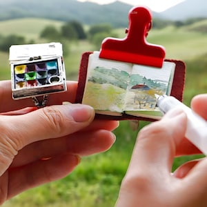 ミニアーティストペイントパレット、トラベル水彩キット、水彩絵の具セット、画家へのギフト、画家パレット、Go Draw