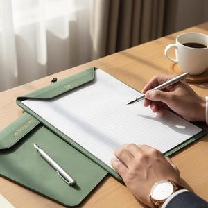 Custom A4 Document Holder, Leather Clipboard, Leather File Folder, Pen Holder, File Organizer, Magnet Clipboard, Pen Folder