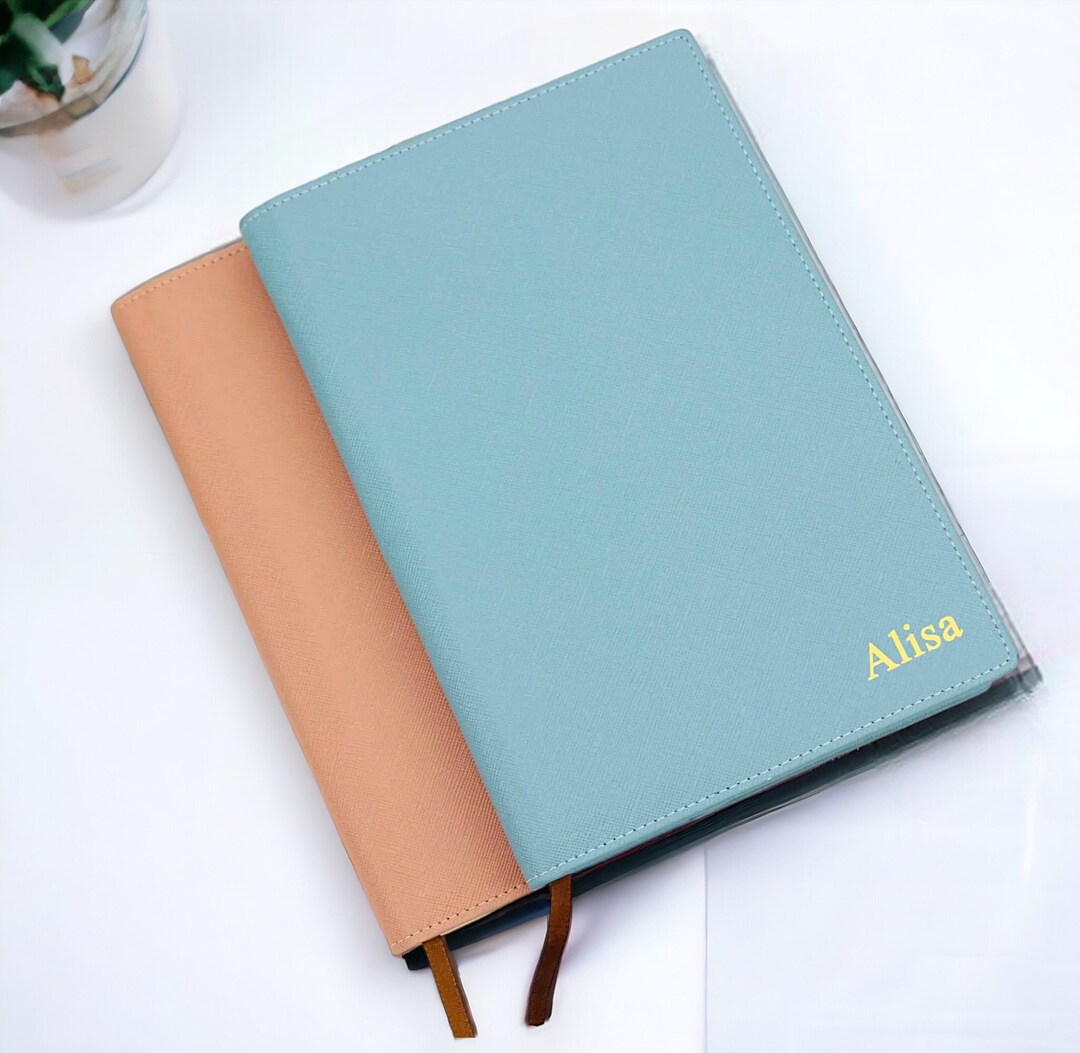 Personalised Leather A5 Notebook Cover, Custom Journal Book Cover, Mini ...