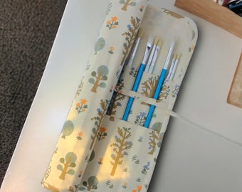 Rolling Pen Case, Roll Up Pencil Case, Pencil Holder, Paint Brush Holder, Pencil Roll, Paint Brush case, Paint Brush Organizer
