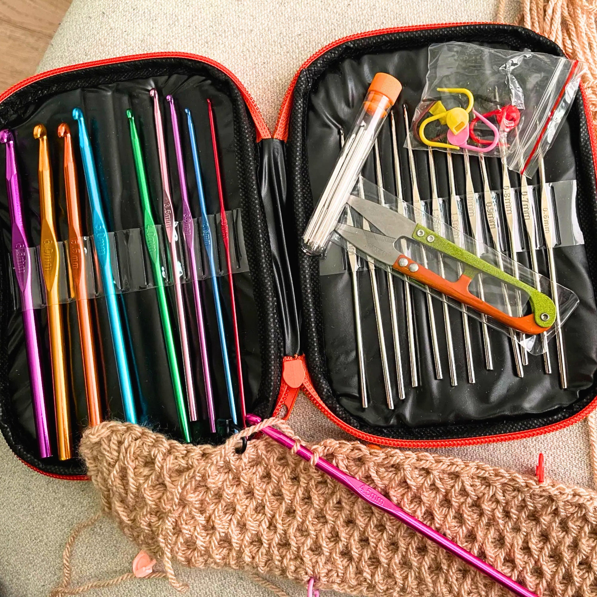 7 or 10 Pcs Soft Handled Kartopu Crochet Hooks Set, Dreadlocks Dreading, Crochet  Needles 3 4 5 Mm Soft Handled Hooks With Zipper Bag 