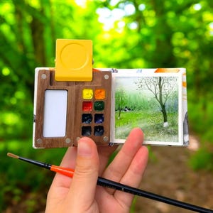 旅行用水彩セット、水彩絵の具セット、ミニ水彩スケッチブック、水彩ブラシ、ポケット水彩セット