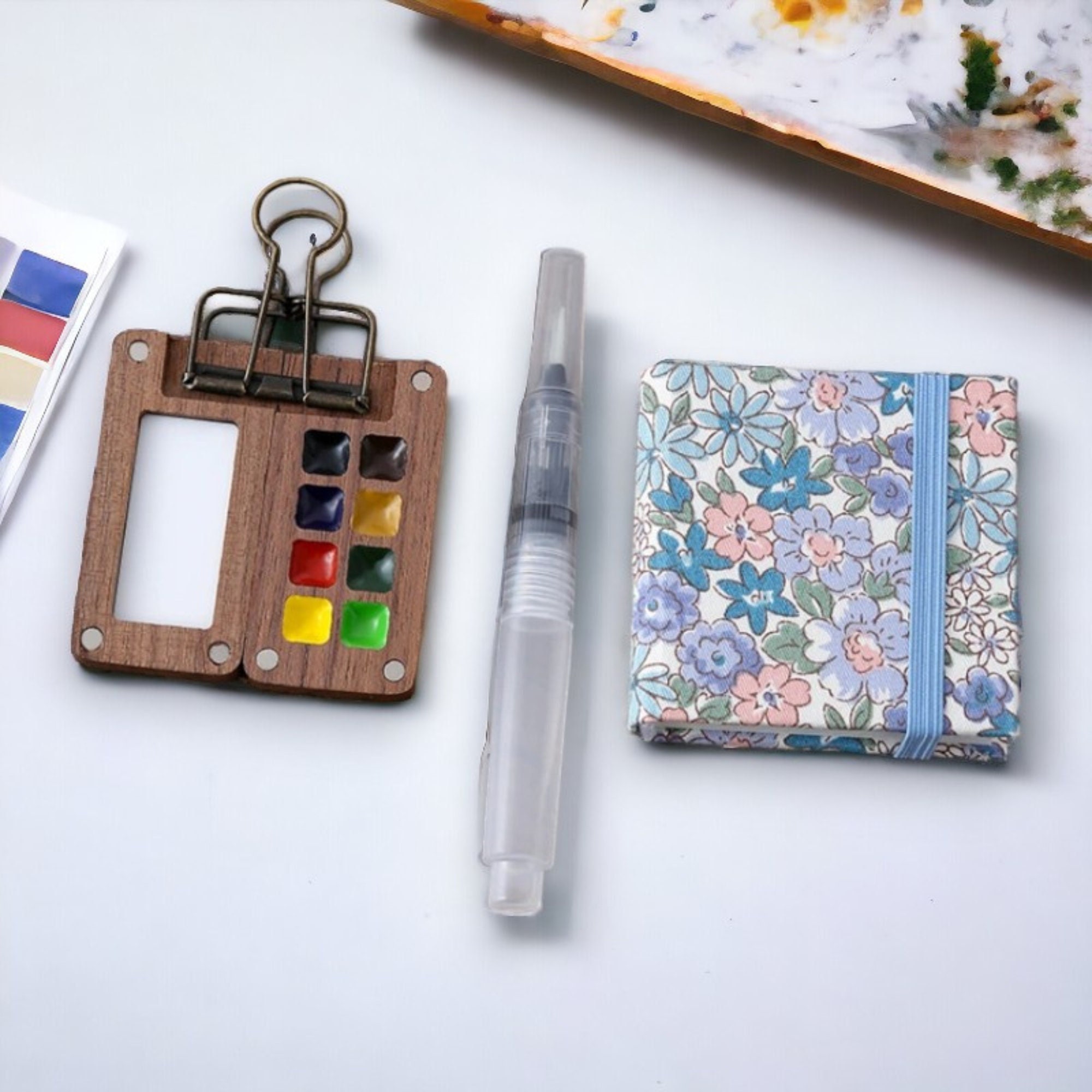 旅行用水彩絵具セット、アーティスト用ペイントパレットキット、水彩