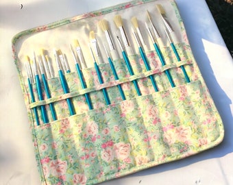 Pencil Holder, Paint Brush Holder, Pencil Roll, Paint Brush case, Paint Brush Organizer, Rolling Pen Case, Roll Up Pencil Case