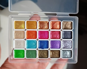 Metallic Watercolors, Natural Pigment, Professional Watercolor Paints, Handmade Color Paint, Watercolor Supply, Aquarelle