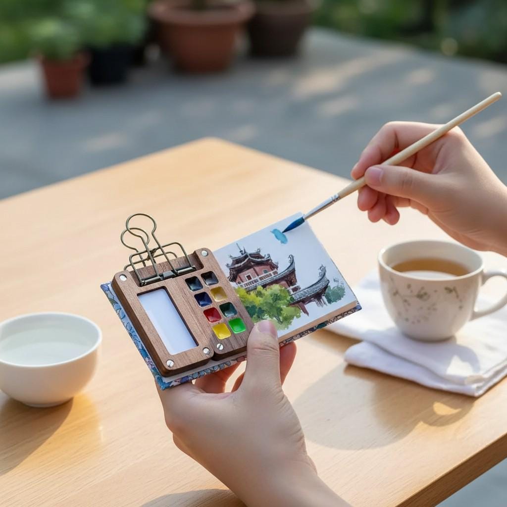 Kit Aquarelle Voyage Mini, Ensemble d'aquarelle de Poche de Voyage, Palette Aquarelle Portable compacte, kit Aquarelle Miniature pour Peinture en Plein air, Artistes débutants Kit Aquarelle Voyage Mini, Ensemble d'aquarelle de Poche de Voyage, Palette Aquarelle Portable compacte, kit Aquarelle Miniature pour Peinture en Plein air, Artistes débutants