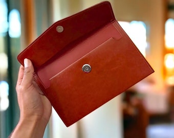 Travel Document Holder, Leather File Folder, Business Bag, File Folder Organizer, Travel Document Folder,