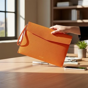 Custom Travel Documents Holder, Personalized Leather A4 File Bag, Waterproof File Folder Organizer, Leather Document Folder