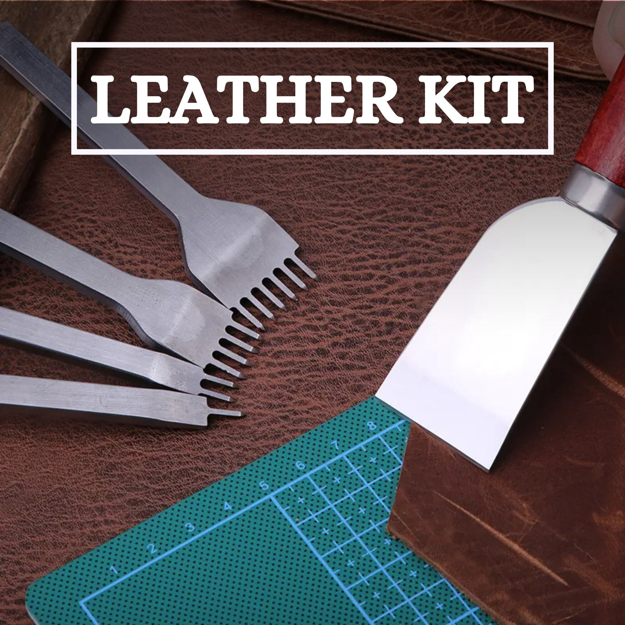 Leather Working, Leather Punch, Leather Work Tools, Leather Tooling Kit,  Leather Starter Kit, Adult Craft Set 