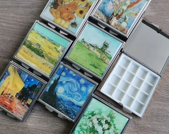 Aquarelle Palette, Mini Watercolor Paint Box, Portable Paint Palette, Cute Makeup Box Storage, Watercolor Supplies, Famous Painting Design