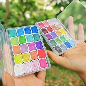 Watercolor Palette, Metallic Watercolor Paint, Pearlescent Watercolor, Metallic Paint, Metallic Watercolor, Watercolor Supply, Handmade
