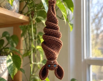 DIY Crochet Bat Kit, Beginner Halloween Craft Set, Hanging Spiral Bat Ornament
